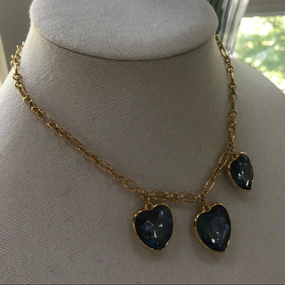 NWT Ann Taylor Jeweled Heart Statement Necklace - Picture 2 of 4